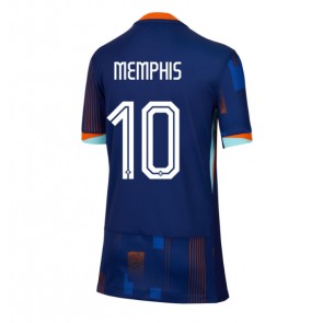 Holandsko Memphis Depay #10 Dámské Venkovní Dres ME 2024 Krátký Rukáv